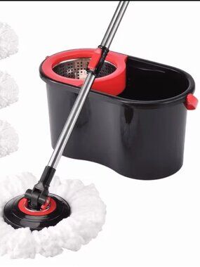Aliza Trading Mop and Bucket Set with Spray Bottle, 3 Microfiber Refills, Compac
